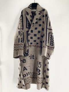 Silver Knit Jacquard Coat - SHARE SPIRIT