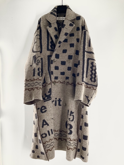 ［Share Spirit］Silver Knit Jacquard Coat-1