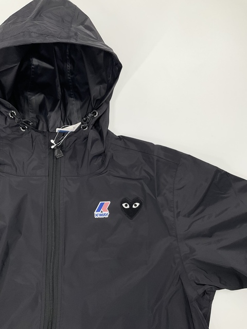 Comme Des Garçons Play x K-Way Zipped Hooded Jacket | Black